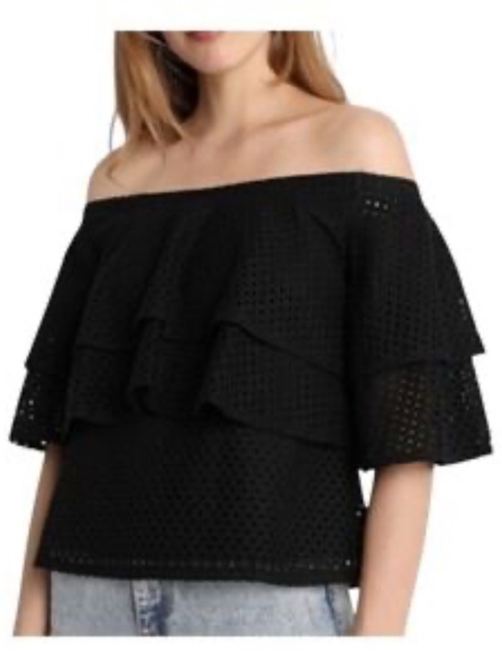 Banana Republic Tops - Banana Republic Off-Shoulder Black Ruffle Eyelet Top. XS. NWT!